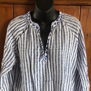 Kerry Cassill Blue & White Tunic Size ML